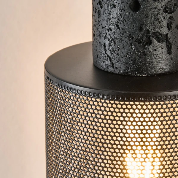Підвісний світильник Vultex Mesh — колір чорний, з матеріалу  чорний травертин, метал, стиль модерн