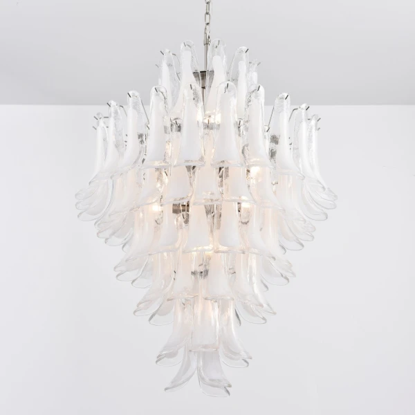 Люстра White Cloud Glass Petals — цвет белый, из материала  метал, скло, стиль современный