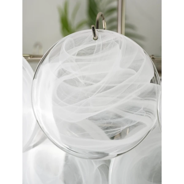 Біла люстра Murano Disc — люстри дизайнерські, колір білий, з матеріалу  метал, скло, стиль модерн