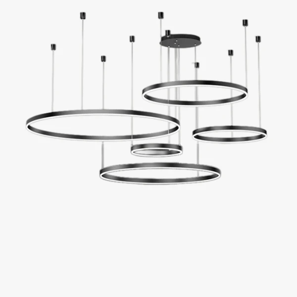 Люстра світлодіодна Ringooo Black у вітальню сучасна LED