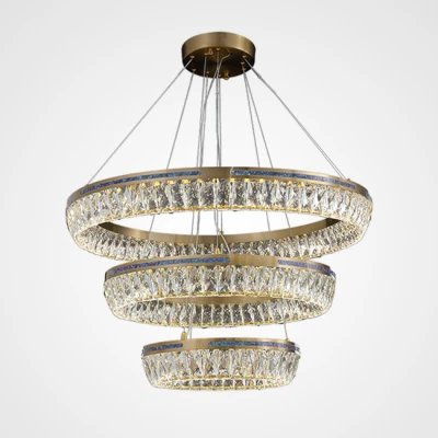 Подвесная люстра GERTRUDA LUX D40+60+80 светодиодная хрустальная в зал