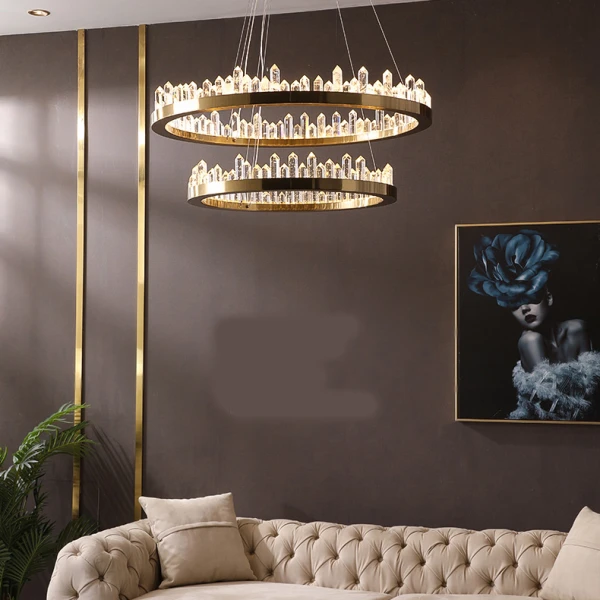 Підвісна світлодіодна люстра QUARTZ LUX C D100 у вітальню сучасна LED Deprimo купити 170439грн.