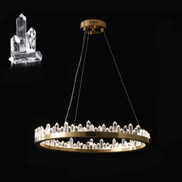 Підвісна світлодіодна люстра QUARTZ LUX C D100 у вітальню сучасна LED Deprimo купити 170439грн.