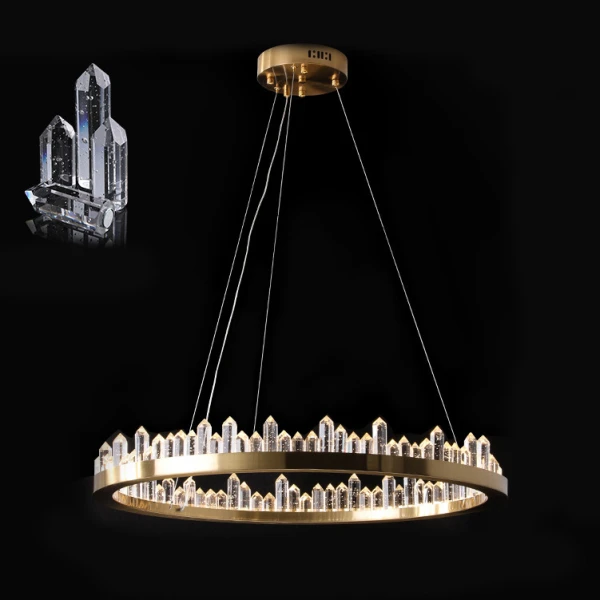 Підвісна світлодіодна люстра QUARTZ LUX C D100 у вітальню сучасна LED Deprimo купити 170439грн.