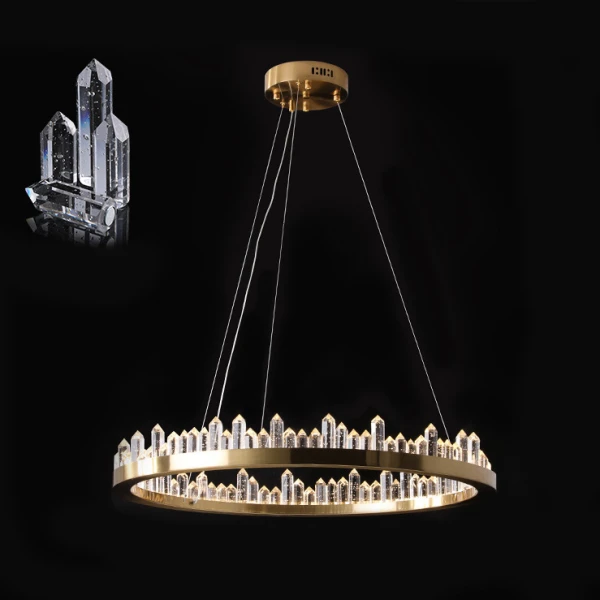Підвісна світлодіодна люстра QUARTZ LUX C D100 у вітальню сучасна LED Deprimo купити 170439грн.