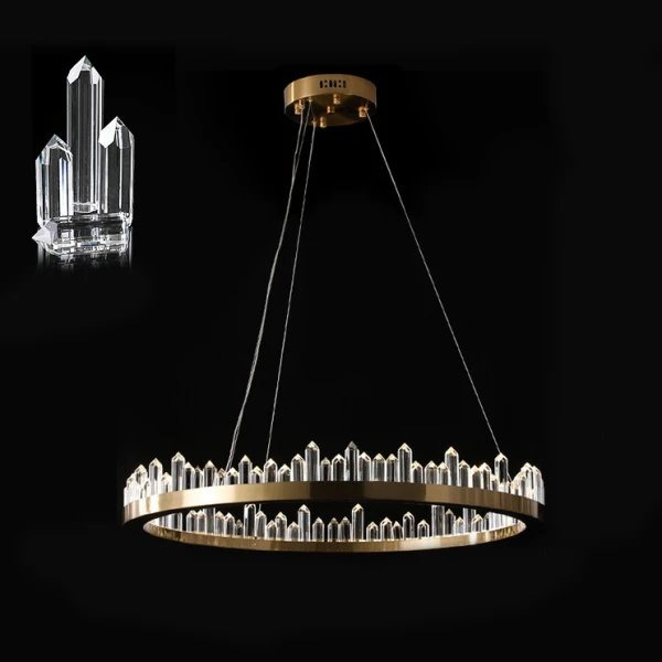 Підвісна світлодіодна люстра QUARTZ LUX C D100 у вітальню сучасна LED Deprimo купити 170439грн.