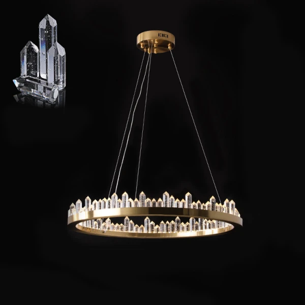 Підвісна світлодіодна люстра QUARTZ LUX C D100 у вітальню сучасна LED Deprimo купити 170439грн.