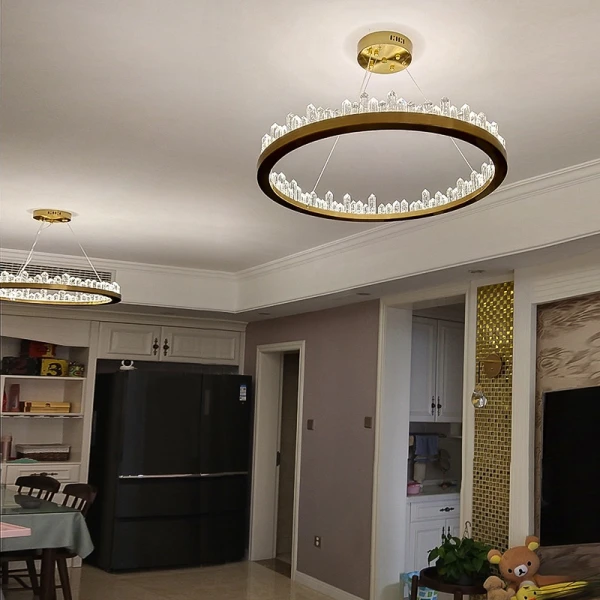Підвісна світлодіодна люстра QUARTZ LUX C D100 у вітальню сучасна LED Deprimo купити 170439грн.