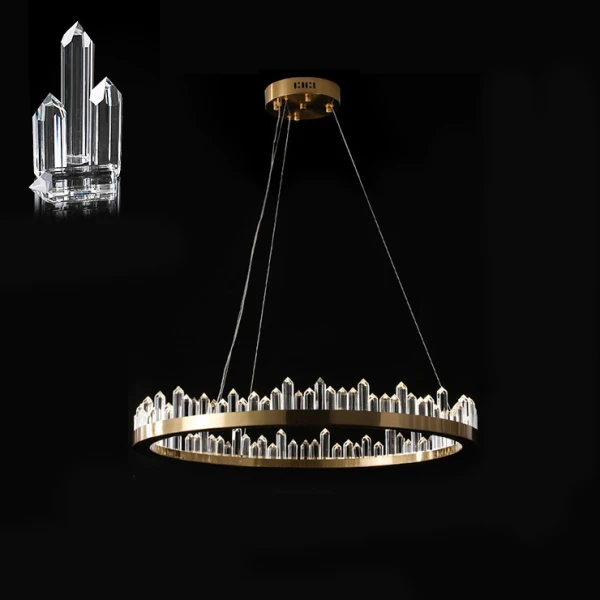 Підвісна світлодіодна люстра QUARTZ LUX C D100 у вітальню сучасна LED Deprimo купити 170439грн.