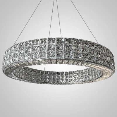 Люстра світлодіодна Підвісна ACHILLES LUX D100 Chrome у вітальню сучасна LED