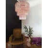 Велика триярусна люстра з рожевого скла у вигляді трубок – 52 стекла. MURANO TUBE 172 Anzaz Murano купити 120384грн.
