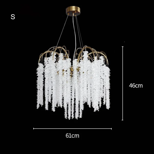 Люстра CRYSTAL TASSELS хрустальная в зал — цвет белый, из материала металл, стиль постмодерн
