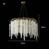Люстра CRYSTAL TASSELS хрустальная в зал — цвет белый, из материала металл, стиль постмодерн