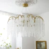 Люстра CRYSTAL TASSELS хрустальная в зал — цвет белый, из материала металл, стиль постмодерн