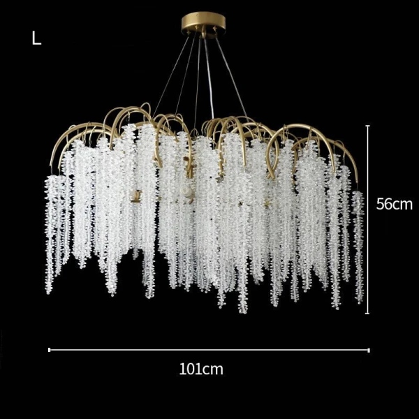 Люстра CRYSTAL TASSELS хрустальная в зал — цвет белый, из материала металл, стиль постмодерн