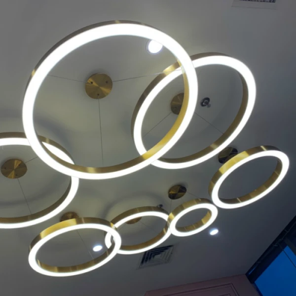 Люстра   LED RING (ХРОМ, ЗОЛОТО, РОЖОВЕ ЗОЛОТО) у вітальню Anzazo купити 9561грн.