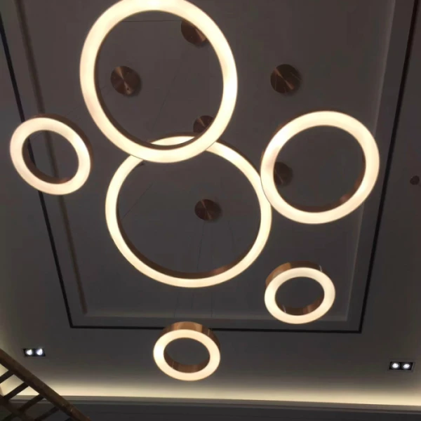 Люстра   LED RING (ХРОМ, ЗОЛОТО, РОЖОВЕ ЗОЛОТО) у вітальню Anzazo купити 9561грн.