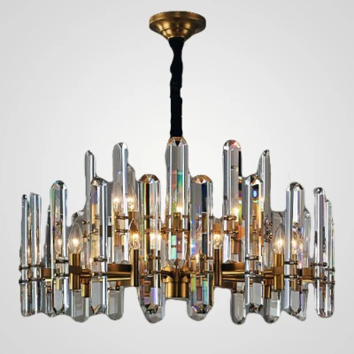 Люстра RH BONNINGTON Chandelier natural brass D900 светодиодная хрустальная в спальню