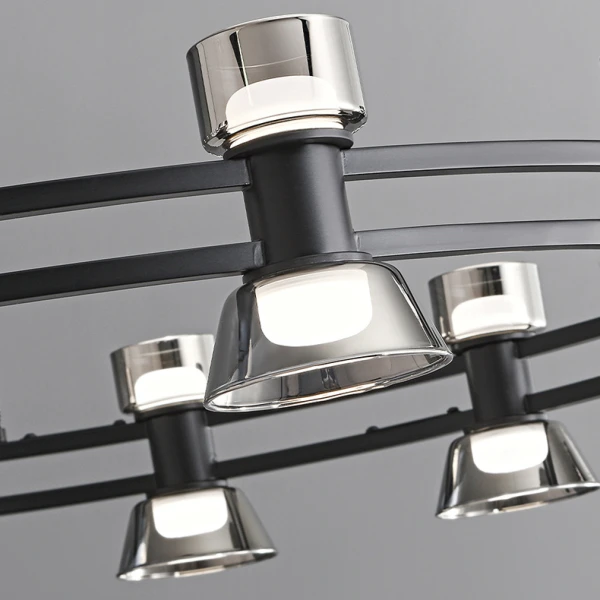Люстра  світлодіодна Підвісна люстра BLASIUS D83+63 Black у вітальню сучасна LED Deprimo купити 178564грн.