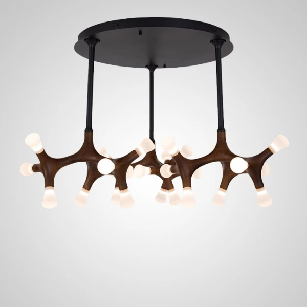 Стельова світлодіодна люстра SANTANA CH D130 Dark brown   LED Deprimo купити 173790грн.