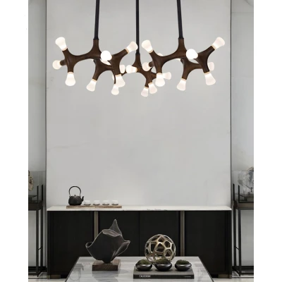 Стельова світлодіодна люстра SANTANA CH D130 Dark brown LED