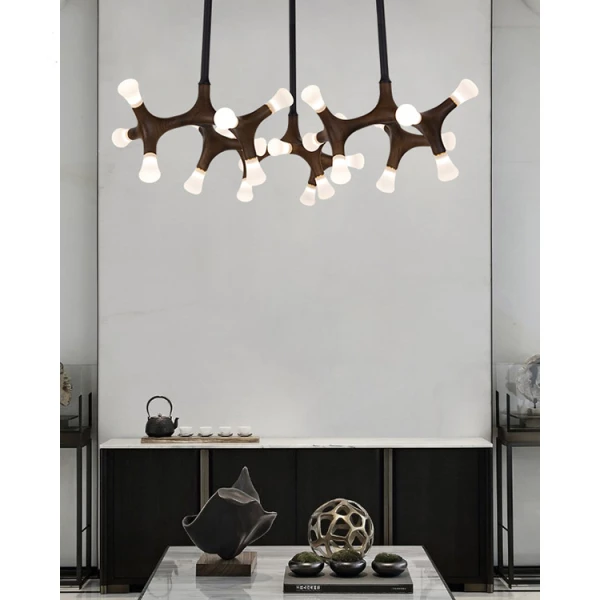 Стельова світлодіодна люстра SANTANA CH D130 Light brown LED
