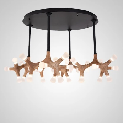 Стельова світлодіодна люстра SANTANA CH D130 Light brown LED