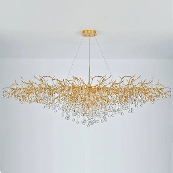 Люстра Droplet Chandelier circle D150 светодиодная в зал — цвет прозрачный, стиль модерн