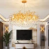 Люстра Droplet Chandelier circle D150 светодиодная в зал — цвет прозрачный, стиль модерн