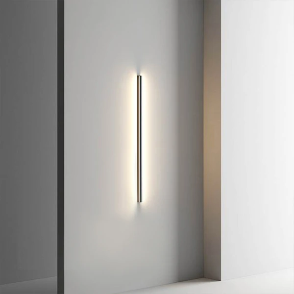 LINES ONE Бра 120cm- дизайнерский настенный светильник — цвет черный, из материала алюминий, стиль минимализм