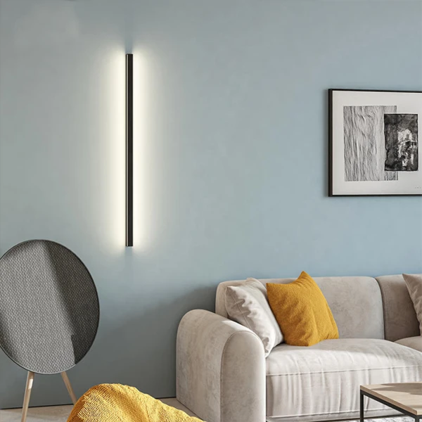 LINES ONE Бра 120cm- дизайнерский настенный светильник — цвет черный, из материала алюминий, стиль минимализм