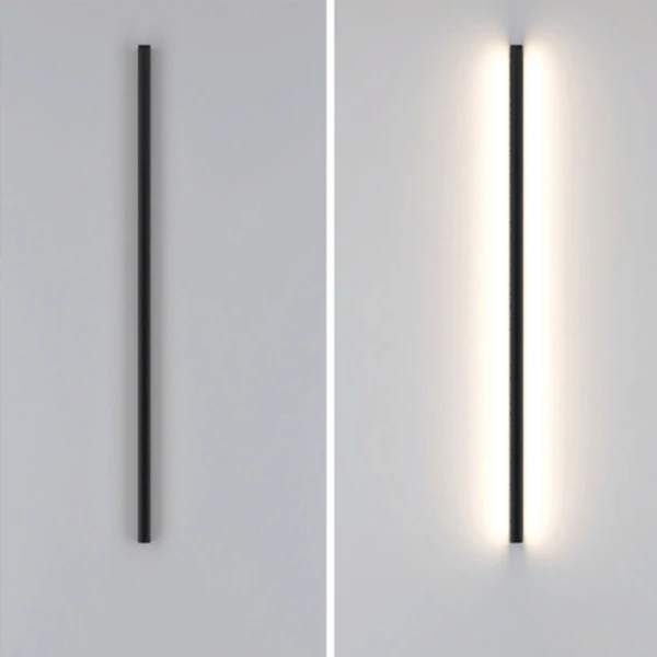 LINES ONE Бра 120cm- дизайнерский настенный светильник — цвет черный, из материала алюминий, стиль минимализм