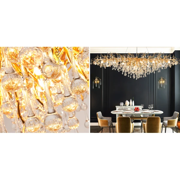 Люстра Droplet Chandelier oval L180 светодиодная в зал