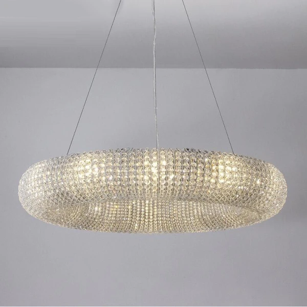 Подвесной светильник Crystal Halo D180 Silver светодиодная в зал — люстра, цвет прозрачный, стиль модерн