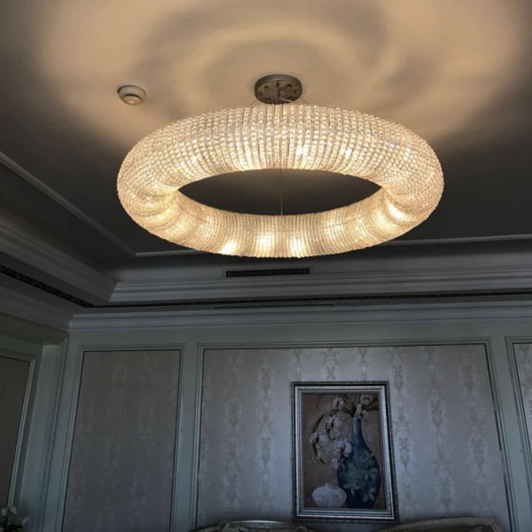 Подвесной светильник Crystal Halo D180 Silver светодиодная в зал — люстра, цвет прозрачный, стиль модерн