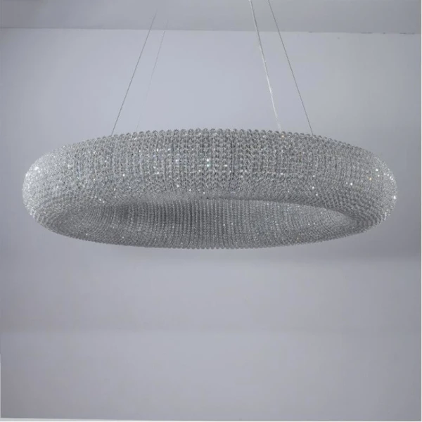 Подвесной светильник Crystal Halo D180 Silver светодиодная в зал — люстра, цвет прозрачный, стиль модерн