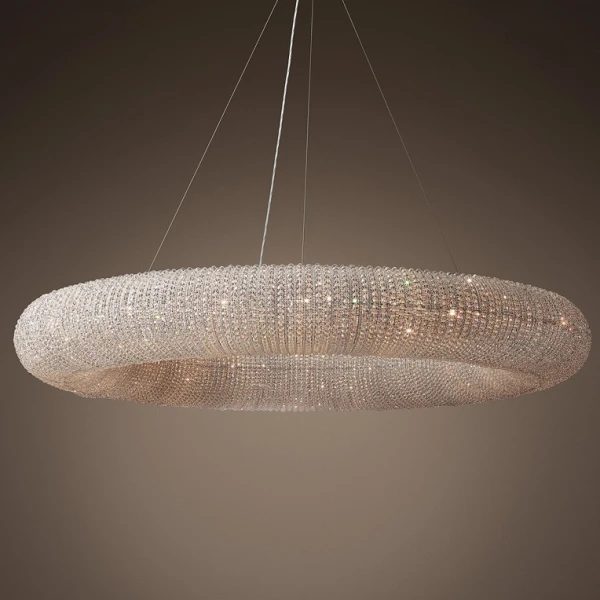 Подвесной светильник Crystal Halo D180 Silver светодиодная в зал — люстра, цвет прозрачный, стиль модерн