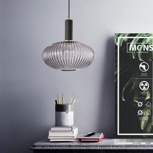IRIX C дымчатый С 28*30cm Подвесной светильник — цвет зеленый, из материала ?, стиль современный