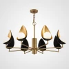 Люстра ODENCE 8 lamps светодиодная в гостиную — цвет латунь і черный, стиль постмодерн