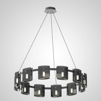 Підвісна світлодіодна люстра JANICE D100 Black Grey сучасна LED