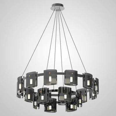 Підвісна світлодіодна люстра JANICE D100 D60 Black Grey сучасна LED