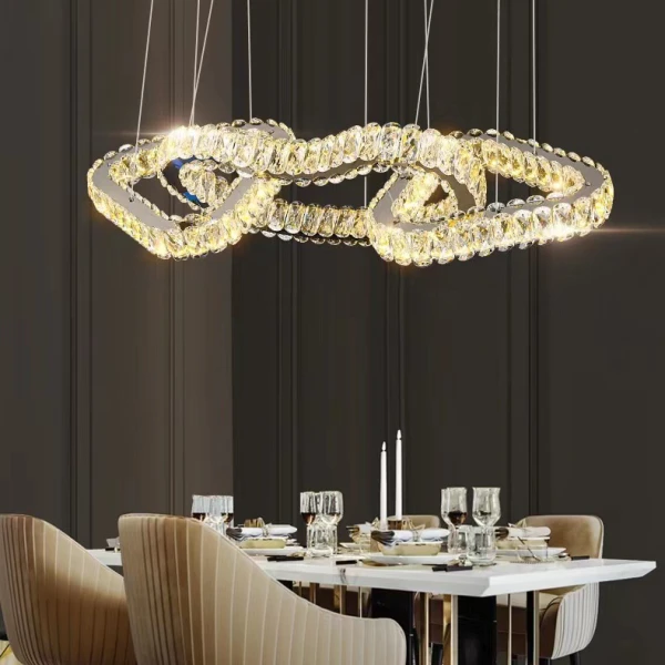 Подвесной светильник SEFENIAS LUX L160 Brass светодиодная хрустальная в зал — люстра, цвет прозрачный, стиль современный