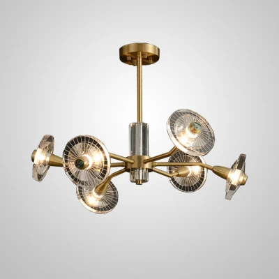Потолочная люстра JANICA L18 Brass светодиодная хрустальная в зал