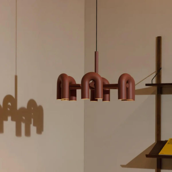 PIPE Подвесной светильник — цвет черный і голубой, из материала металл, стиль модерн середины века