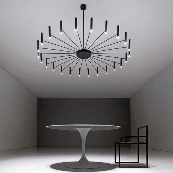 Люстра  світлодіодна  Люстра POP P40 Chandelier 24 lamps D180 Mod.A Black у вітальню  LED Deprimo купити 53504грн.