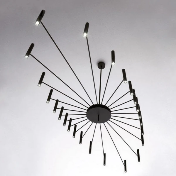 Люстра  світлодіодна  Люстра POP P40 Chandelier 24 lamps D180 Mod.A Black у вітальню  LED Deprimo купити 53504грн.