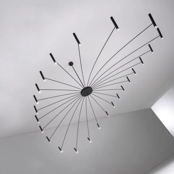 Люстра  світлодіодна  Люстра POP P40 Chandelier 24 lamps D180 Mod.A Black у вітальню  LED Deprimo купити 53504грн.