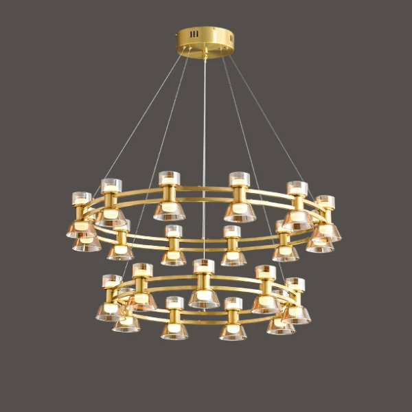 Підвісна світлодіодна люстра BLASIUS D83+63 Brass LED