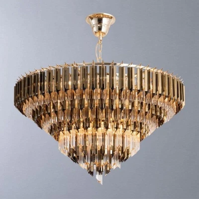Подвесная люстра IMPERS D90 светодиодная хрустальная в зал