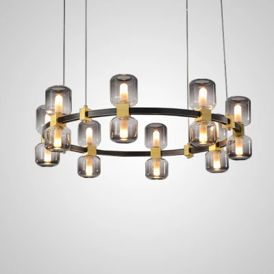 Підвісна світлодіодна люстра WENDEL L16 Grey у вітальню LED